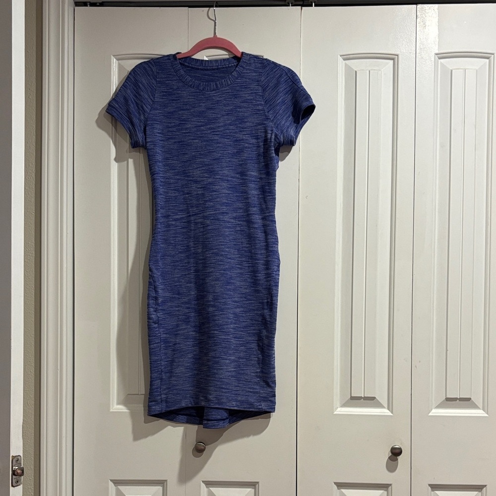 lululemon athletica Heathered Navy Short Sleeve Knit Mini Dress